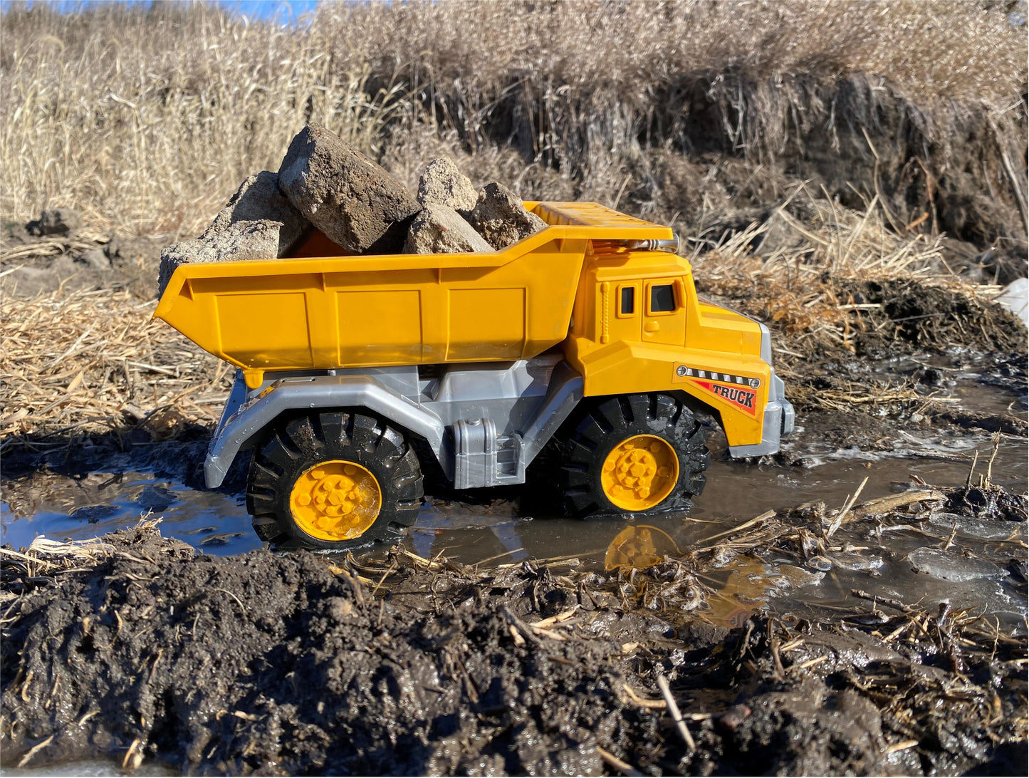 Big Dump Truck comes with a Shovel and Rake