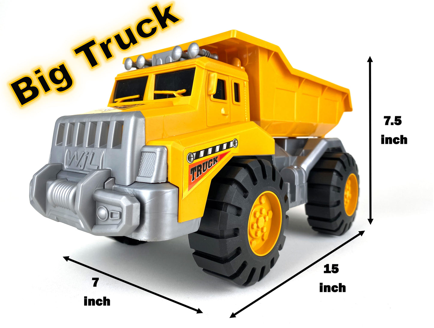 Big Dump Truck comes with a Shovel and Rake