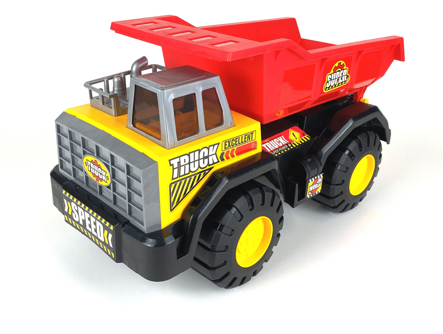 Big Dump Truck, Red and Yellow 16 inch Offroad Dump Truck