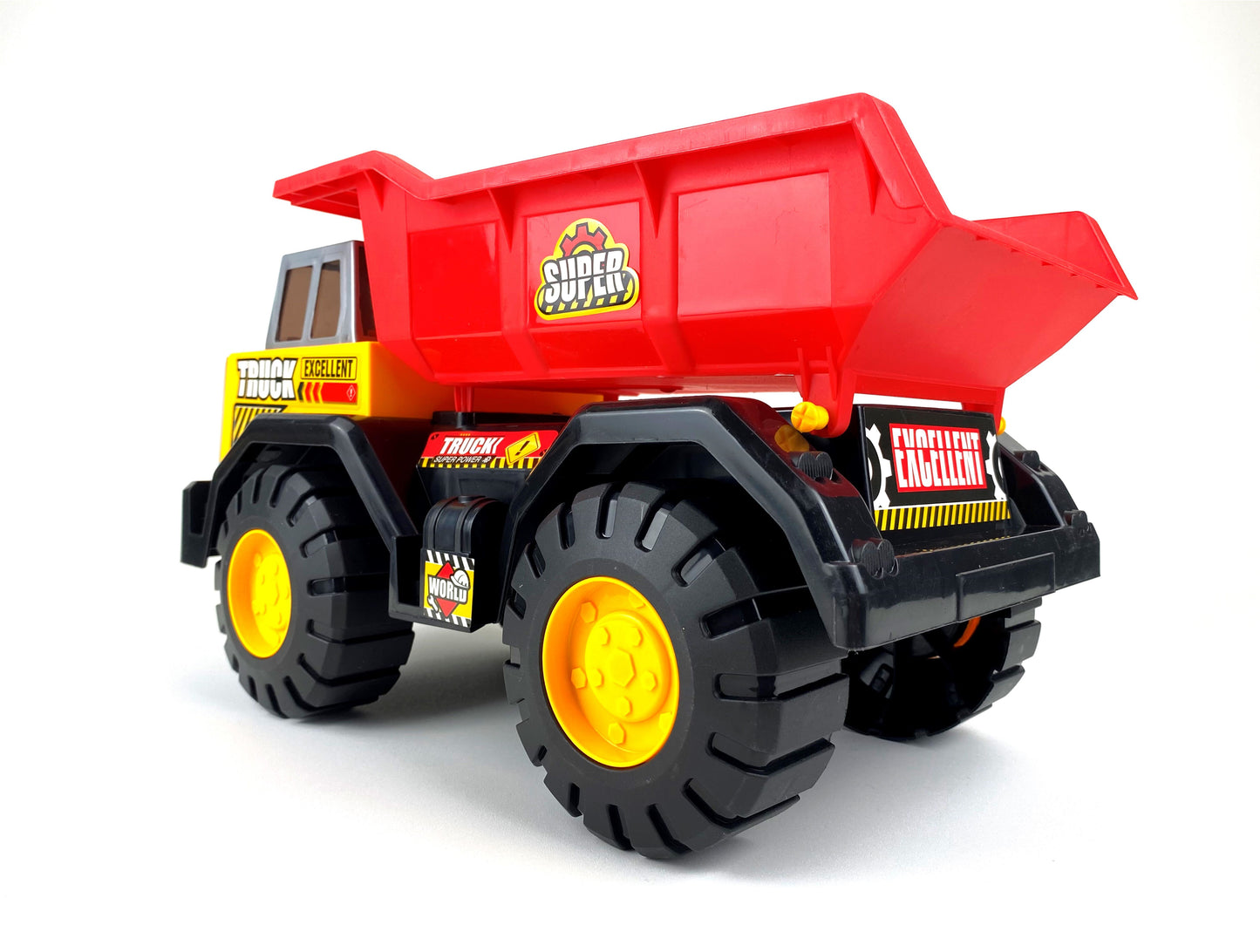 Big Dump Truck, Red and Yellow 16 inch Offroad Dump Truck