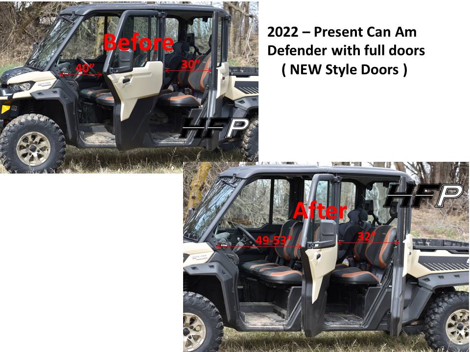 Can Am Defender Max Extended Door Cables 2022-Present HD10 NEW STYLE FULL DOORS - Longer Than OEM Cables - Full Kit Fits Four Doors - Longer Limit Straps For a Wider Door Opening