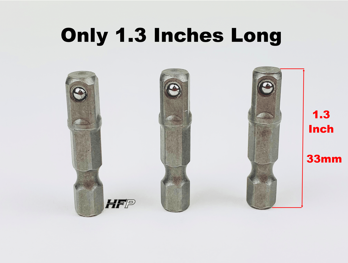 Stubby 1/4 Inch Impact Socket Adapter Bit Only 1.3 Inches Long 3 Pack Stubby 1/4 Inch Impact Socket Bit 1/4" Hex to 1/4" Square